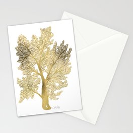 Sea Fan Coral – Gold Stationery Card