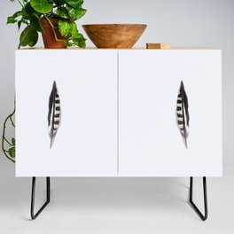 Minimalist Abstract Black and White Feather Credenza