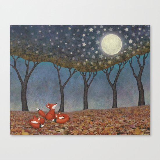 sleepy foxes Canvas Print