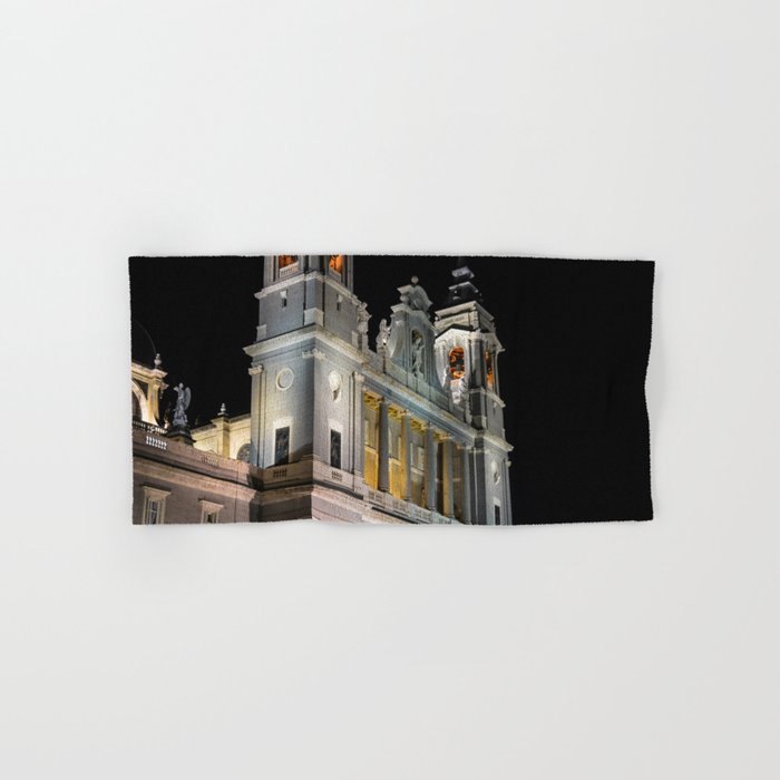 Spain Photography - Catedral De La Almudena Under The Night Sky Hand & Bath Towel