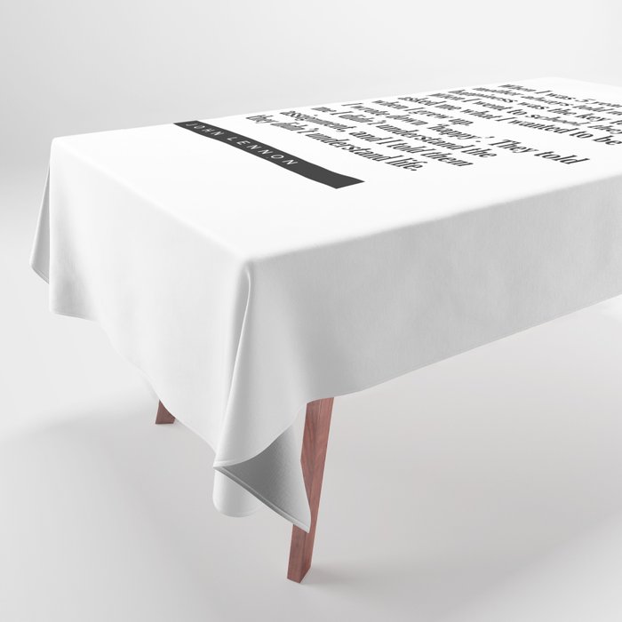 Happiness is the key to life - Literature - Typography Print Tablecloth