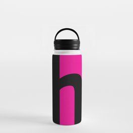 letter H (Black & Magenta) Water Bottle