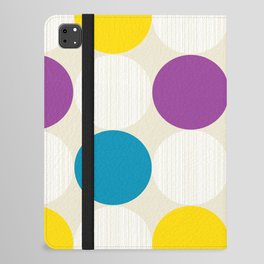 Yellow White Purple Blue Polka Dots on Beige iPad Folio Case