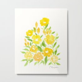 Yellow Summer Bouquet Metal Print | Freshflowers, Phonecaseyellow, Yellowgreenwhite, Bridalflowers, Uniqueflowers, Modernwatercolor, Softyellow, Prettyyellowblloms, Uniquefloral, Watercoloryellow 