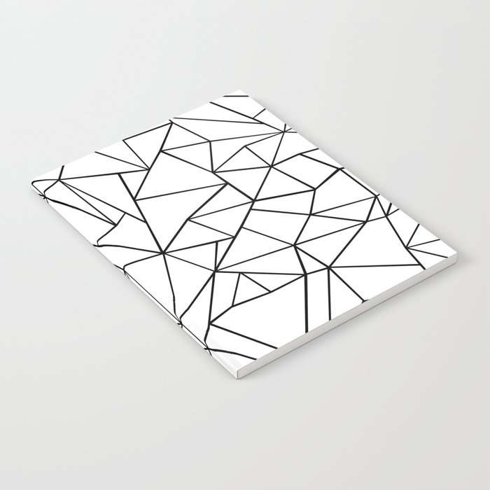 Abstract Outline Black on White Notebook