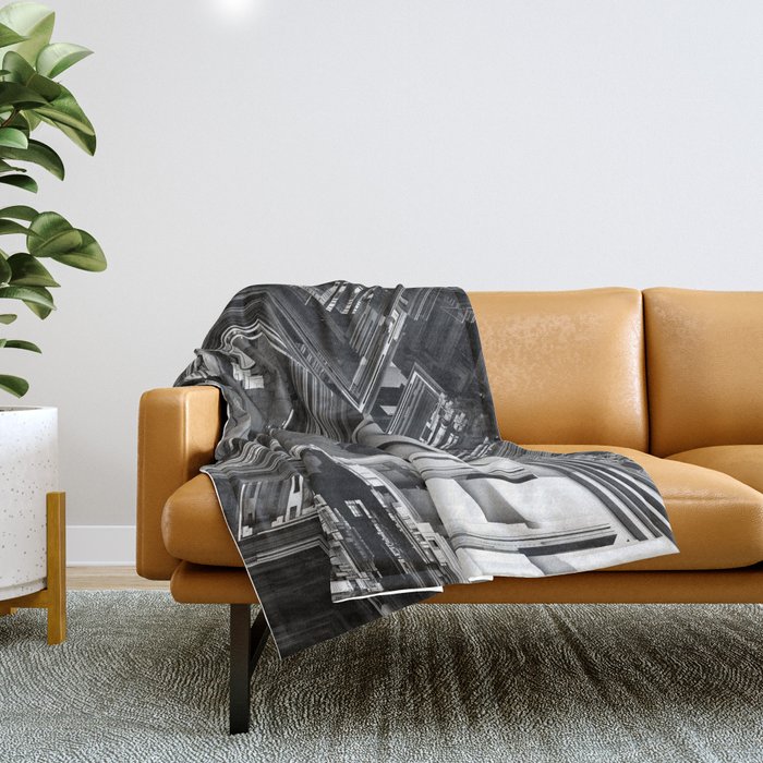 surreal futuristic abstract digital 3d fractal design art Throw Blanket