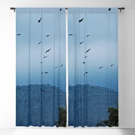 Ravens Flying Birds Clouds Mountains Landscape Blackout Curtain