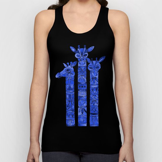 Navy Giraffes Unisex Tank Top
