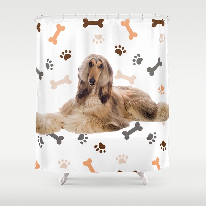 Afghan Hound Dog Shower Curtain