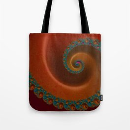 Turquoise and Orange Swirl Tote Bag