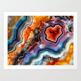 Agate heart  Art Print