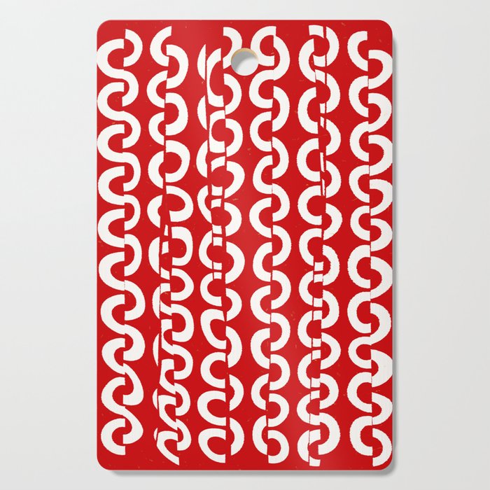 Circle chain pattern # holiday red Cutting Board