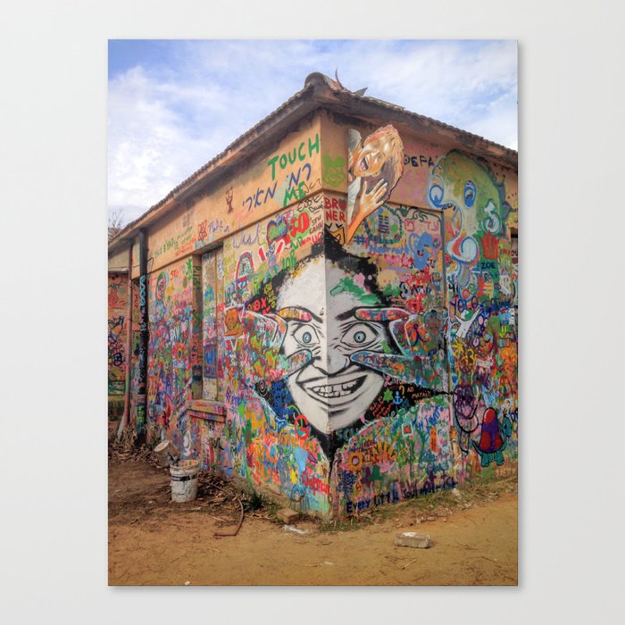 Tel Aviv Street Art Graffiti Mural Colorful Canvas Print By