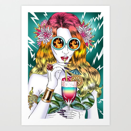 Beach Frenzy Art Print
