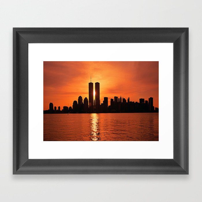 Twin Towers Summer Sky Framed Art Print