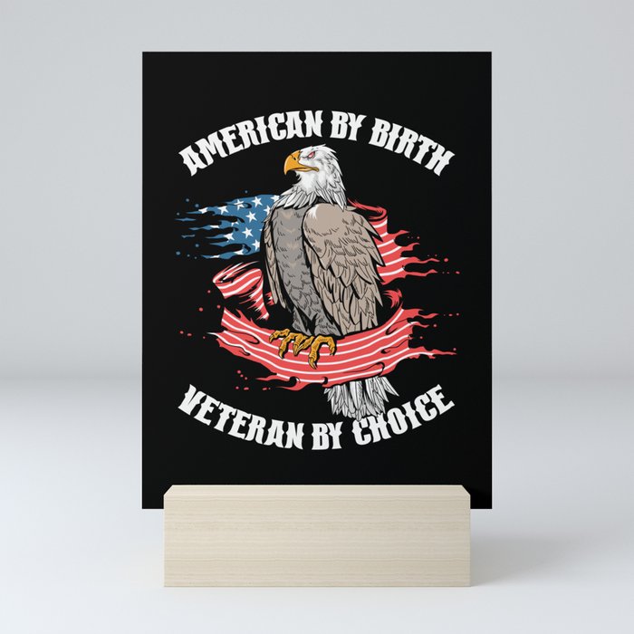 American By Birth Veteran By Choice Mini Art Print