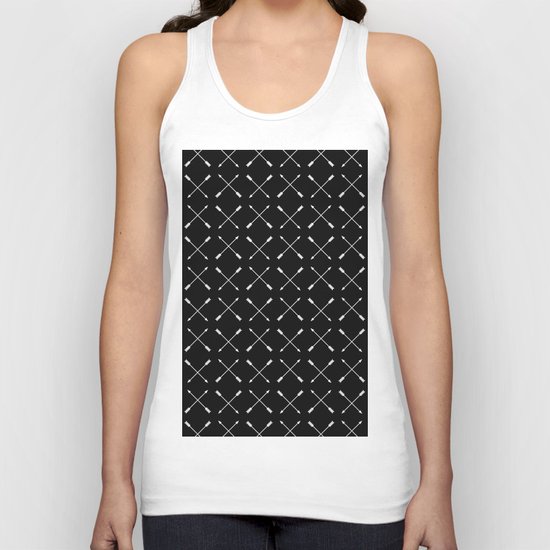 White Arrows Pattern Unisex Tank Top