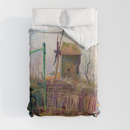 Vincent van Gogh "Scène de rue à Montmartre (Impasse des Deux Frères et le Moulin à Poivre)" Duvet Cover