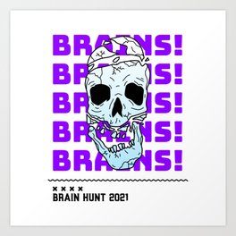 Scary Zombie Brains Art Print