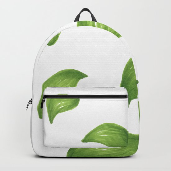 Bright green leaves pattern autumn fall summer Backpack