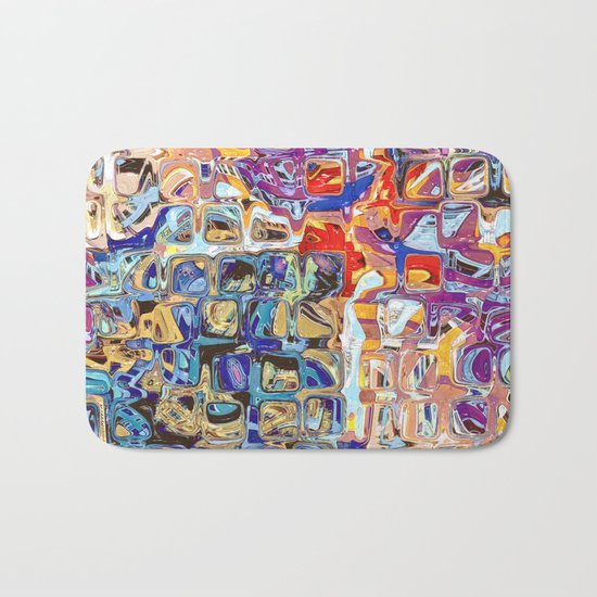 Abstract Glass Blocks Bath Mat