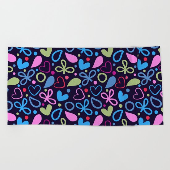 Colorful Lovely Pattern XVIII Beach Towel