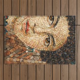 Detail of Woman Portrait. Mosaic art Outdoor Rug