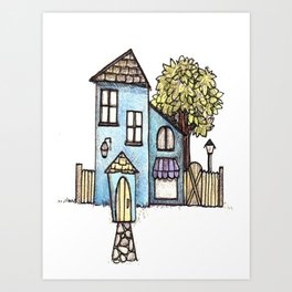 Blue House Art Print