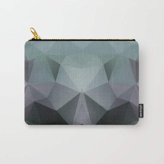 Abstract geometric polygonal pattern in grey and green tones . Carry-All Pouch