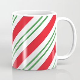 Peppermint Candy Cane Stripes Pattern (red/green/white) Coffee Mug