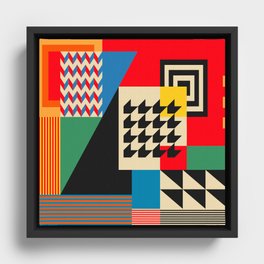 Groovy Modern Abstract Architecture in Geometric Shapes Framed Canvas
