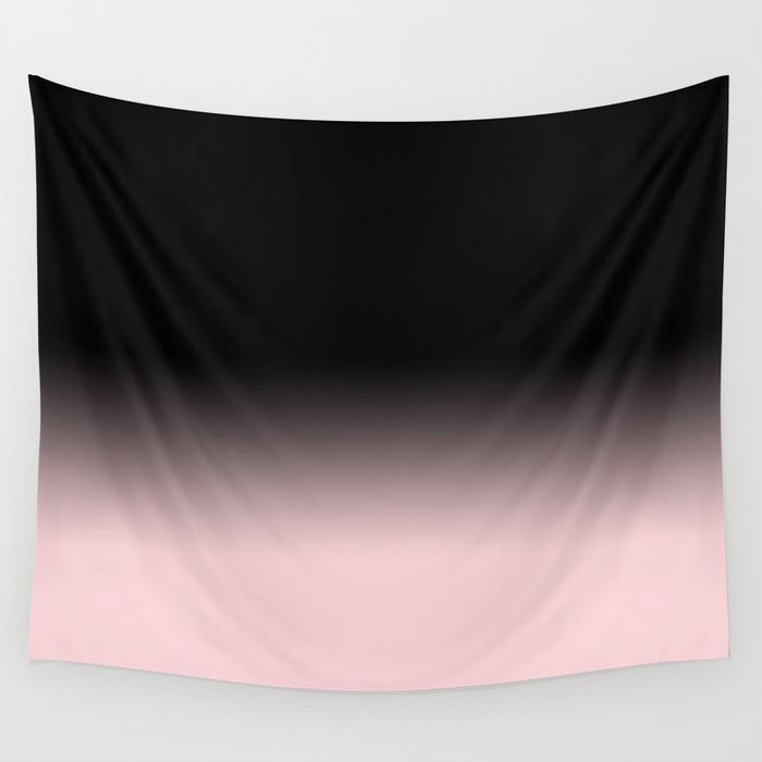 Modern Abstract Elegant Black Blush Pink Gradient Pattern Wall Tapestry