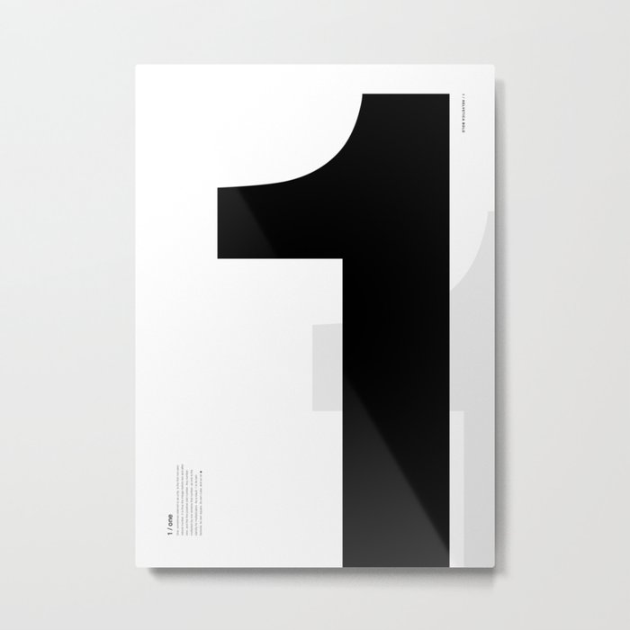 Helvetica #1 Number Study Metal Print