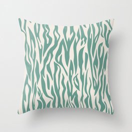 Teal Stripes Zebra Print Throw Pillow