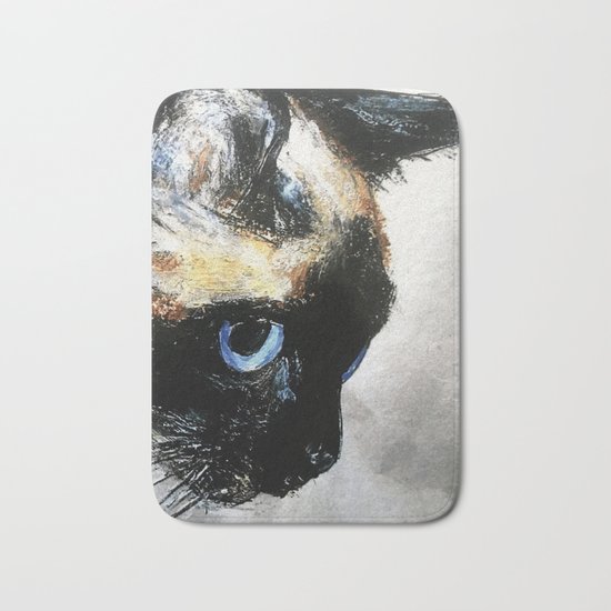 Siamese Cat Right Side Tapestry Bath Mat
