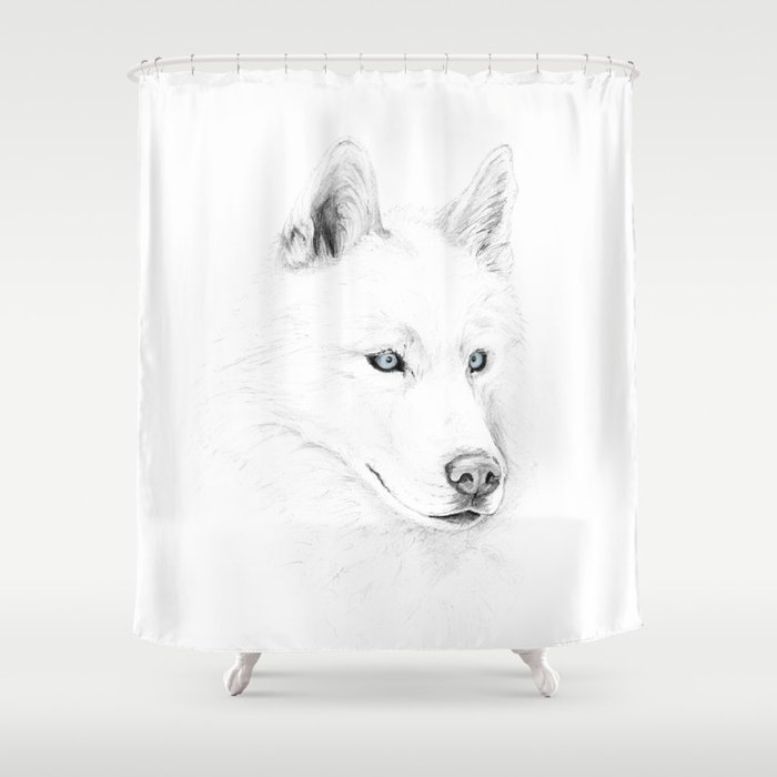 Home of Siberian Husky Dogs Playing Poker Shower Curtain 