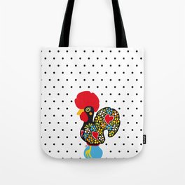 Famous Rooster of Barcelos 01 | Lucky Charm & Polka Dots Tote Bag