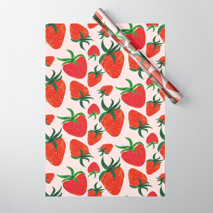 Strawberry Harvest Wrapping Paper by Leanne Simpson