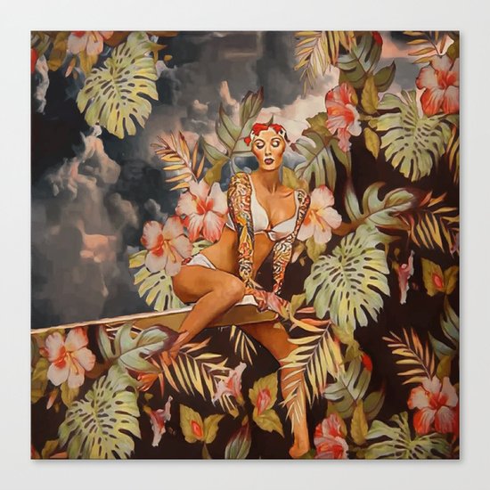Swimming in the jungle Canvas Print