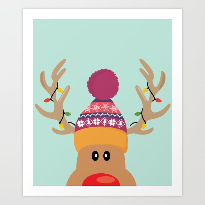 Rudolph Red Nosed Reindeer Is Looking At You Art Print By Thewishdesigns Rudolph Red Nosed Reindeer Is Looking At You Art Print By Thewishdesigns