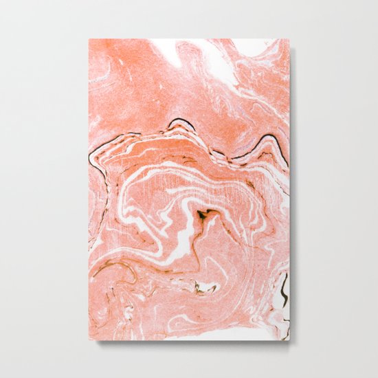 Coral Blush Marble #society6 #decor #buyart Metal Print