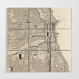 Chicago Map Wood Wall Art