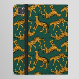 Tigers (Dark Green and Marigold) iPad Folio Case