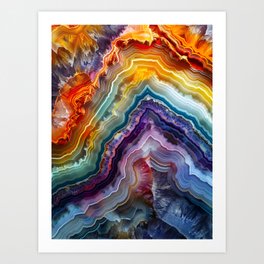 Colorful agate slice Art Print