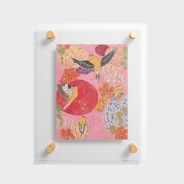 Finches and Lanterns Floating Acrylic Print