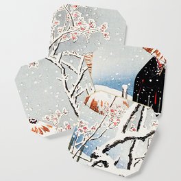 Plum Tree in Snow Coaster