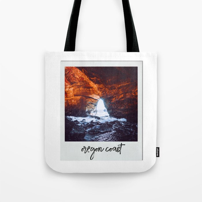 Oregon Coast Vintage Photo | Ocean and Cave Tote Bag