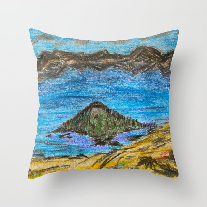 Crater Lake Oregon Throw Pillow