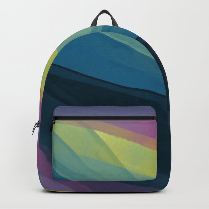 Waves In Texture - Green & Purple Backpack