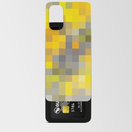 geometric pixel square pattern abstract background in yellow black Android Card Case